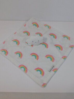Blankets & Beyond White Rainbow Cloud Security Blanket Baby Lovey nunu Soother